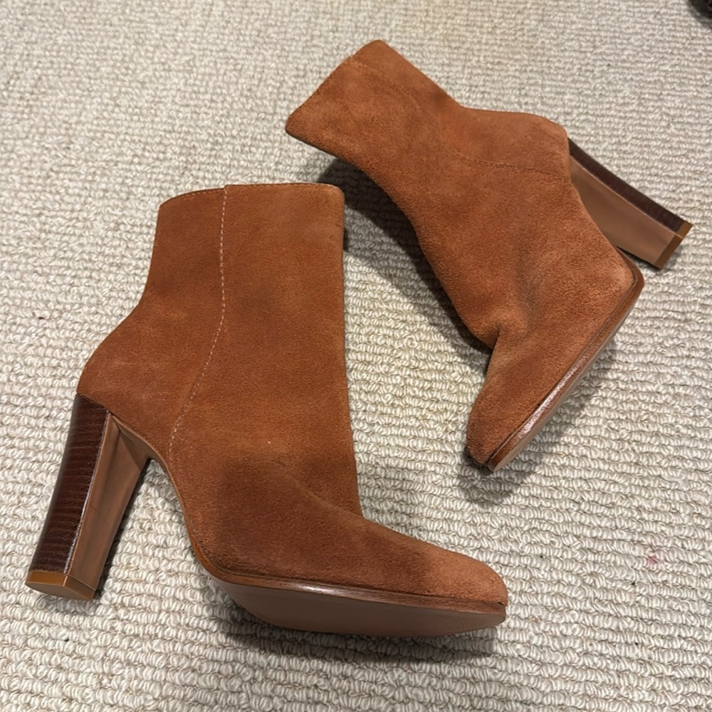 Schutz, Suede Camel Color Bootie, size 7.5